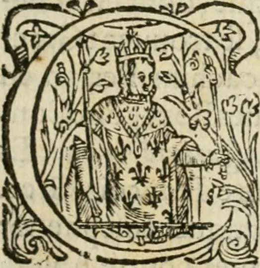 An illustration from Le theatre des antiquitez de Paris; où est traicté de la fondation des eglises et chapelles de la cité, vniuersité, ville et diocese de Paris; comme aussi de l'institution du Parlement, fondation de l'vniuersité & colleges & autres choses remarquables. Diuisé en quatre liures, 1612, leaf 22