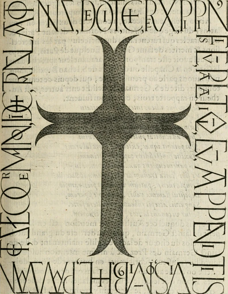 An illustration from Le theatre des antiquitez de Paris; où est traicté de la fondation des eglises et chapelles de la cité, vniuersité, ville et diocese de Paris; comme aussi de l'institution du Parlement, fondation de l'vniuersité & colleges & autres choses remarquables. Diuisé en quatre liures, 1612, leaf 358
