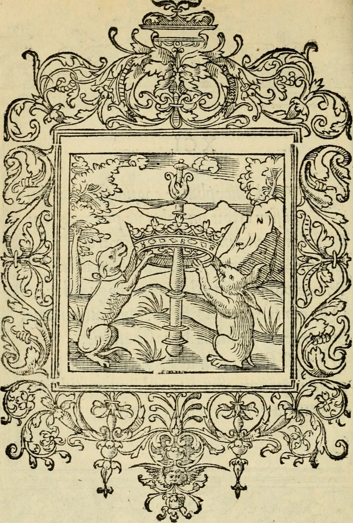 An illustration from Le theatre des bons engins : auquel sont contenuz cent emblemes moraulx, 1545, leaf 201