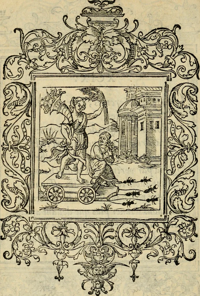 An illustration from Le theatre des bons engins : auquel sont contenuz cent emblemes moraulx, 1545, leaf 217
