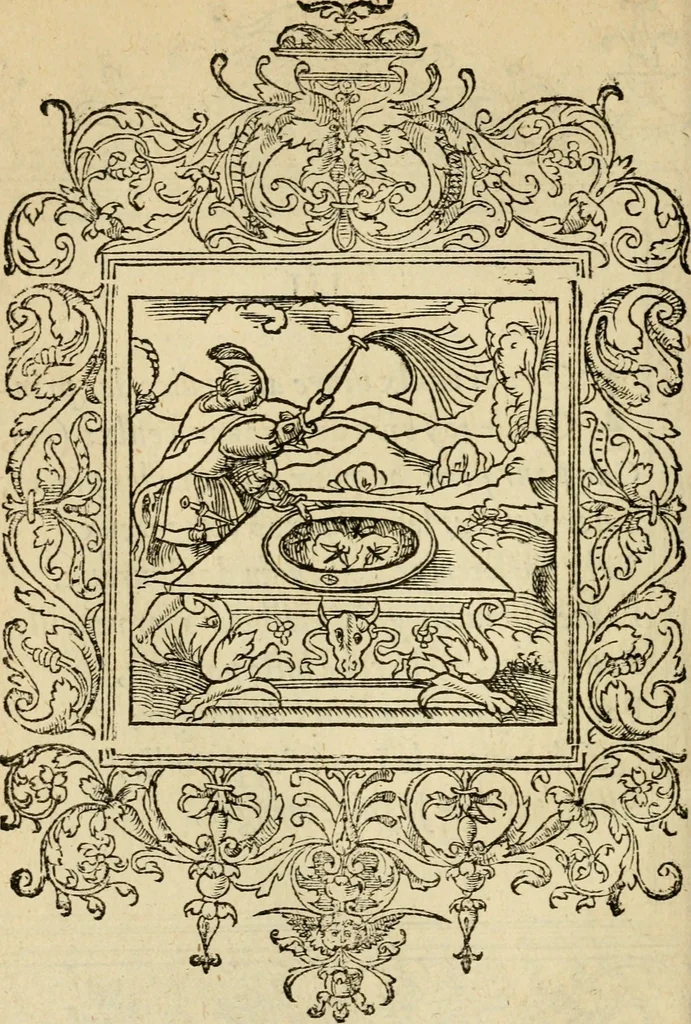 An illustration from Le theatre des bons engins : auquel sont contenuz cent emblemes moraulx, 1545, leaf 25