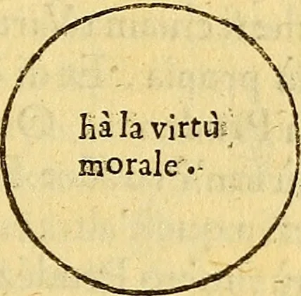 An illustration from L'Ethica d' Aristotile, 1550, leaf 326