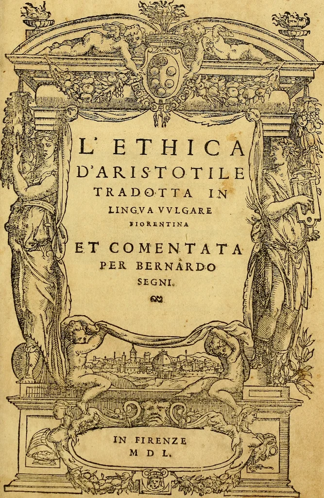 An illustration from L'Ethica d' Aristotile, 1550, leaf 4