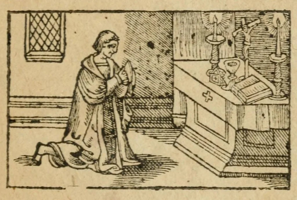 An illustration from Le tombeav et eloge dv tres-illvstre et tres-magnanime duc de Joyevse : accompagné de plainctes & regrets de la France, & des heureaux anagrammes, Latin & François, du nom d'iceluy, 1587, leaf 19
