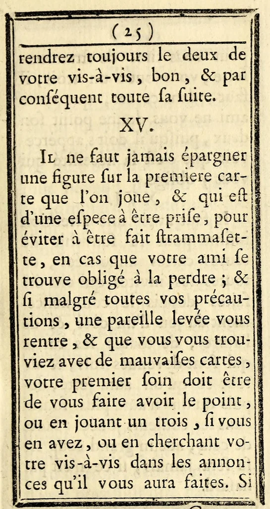 An illustration from Le tre-sette, ou Regles du jeu du trois-sept, 1778, leaf 27