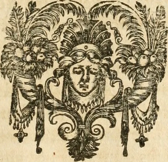 An illustration from Le tresor des merueilles de la maison royale de Fontainebleau : contenant la description de son antiquité, de sa fondation, de ses bastimens, de ses rares peintures, tableaux, emblemes, & deuises : de ses iardins, de ses fontaines, & autres singularitez qui s'y voyent ..., 1642, leaf 108