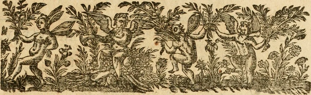 An illustration from Le tresor des merueilles de la maison royale de Fontainebleau : contenant la description de son antiquité, de sa fondation, de ses bastimens, de ses rares peintures, tableaux, emblemes, & deuises : de ses iardins, de ses fontaines, & autres singularitez qui s'y voyent ..., 1642, leaf 16