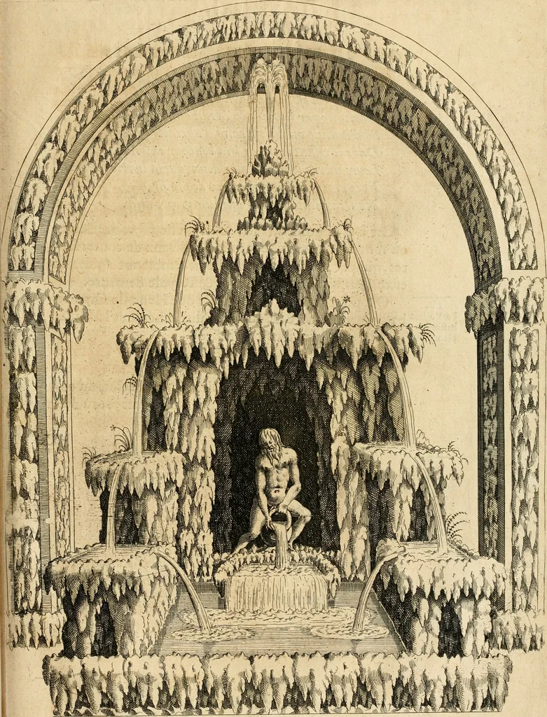 An illustration from Le tresor des merueilles de la maison royale de Fontainebleau : contenant la description de son antiquité, de sa fondation, de ses bastimens, de ses rares peintures, tableaux, emblemes, & deuises : de ses iardins, de ses fontaines, & autres singularitez qui s'y voyent ..., 1642, leaf 204