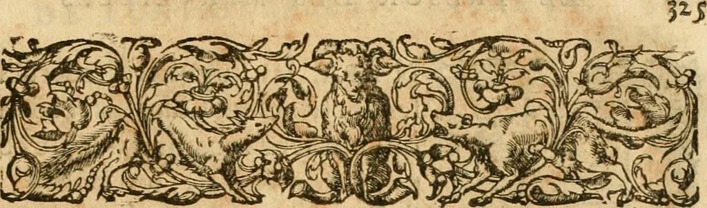 An illustration from Le tresor des merueilles de la maison royale de Fontainebleau : contenant la description de son antiquité, de sa fondation, de ses bastimens, de ses rares peintures, tableaux, emblemes, & deuises : de ses iardins, de ses fontaines, & autres singularitez qui s'y voyent ..., 1642, leaf 372