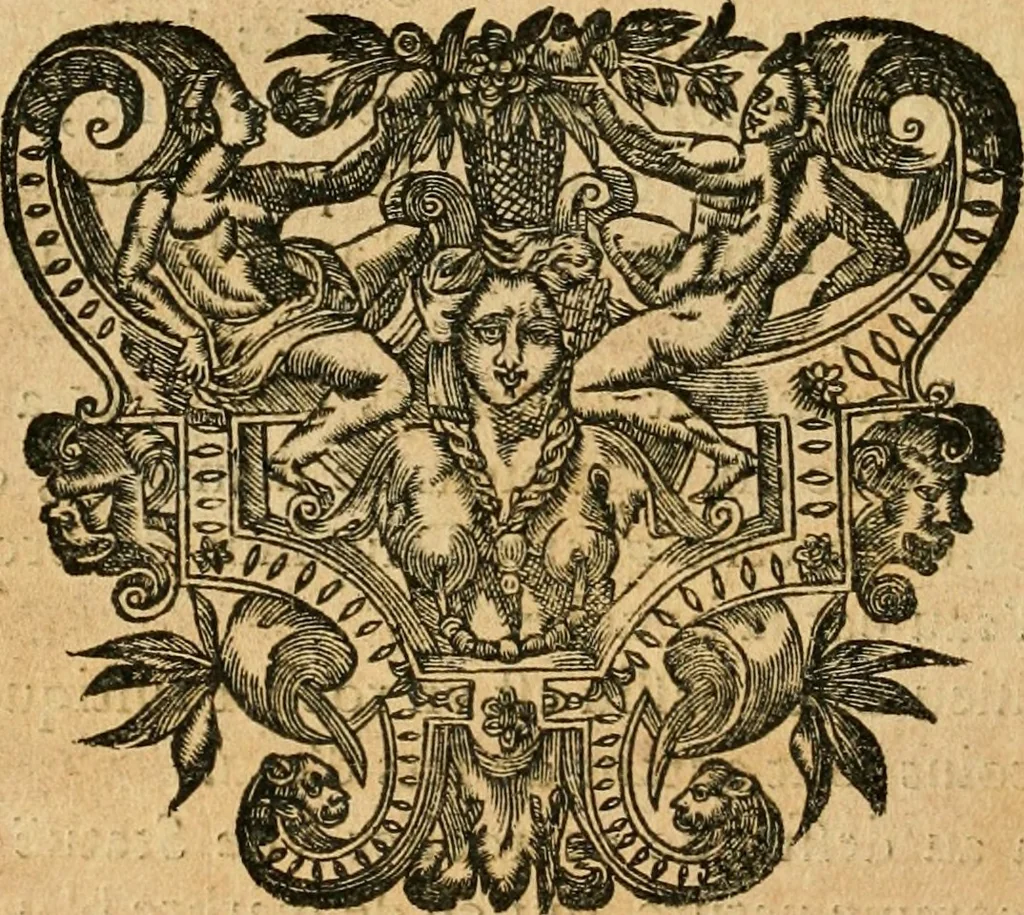 An illustration from Le tresor des merueilles de la maison royale de Fontainebleau : contenant la description de son antiquité, de sa fondation, de ses bastimens, de ses rares peintures, tableaux, emblemes, & deuises : de ses iardins, de ses fontaines, & autres singularitez qui s'y voyent ..., 1642, leaf 85