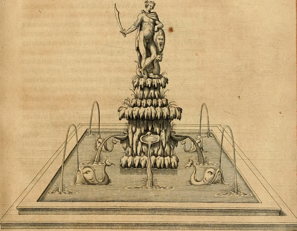 An illustration from Le tresor des merueilles de la maison royale de Fontainebleau : contenant la description de son antiquité, de sa fondation, de ses bastimens, de ses rares peintures, tableaux, emblemes, & deuises : de ses iardins, de ses fontaines, & autres singularitez qui s'y voyent ..., 1642, leaf 86