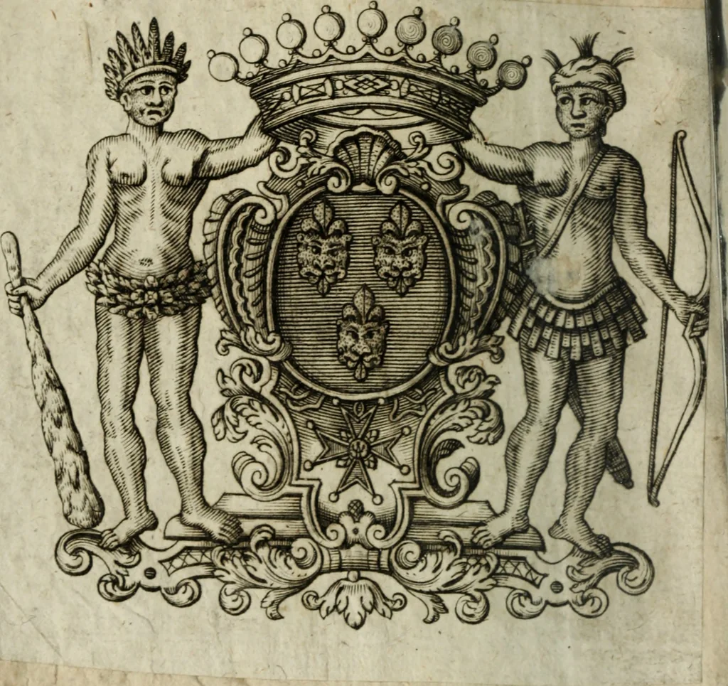 An illustration from Le Triomphe d'Amour et de Mars : représenté en la personne d'Angélique et de deux princes infortunés, 1632, leaf 1
