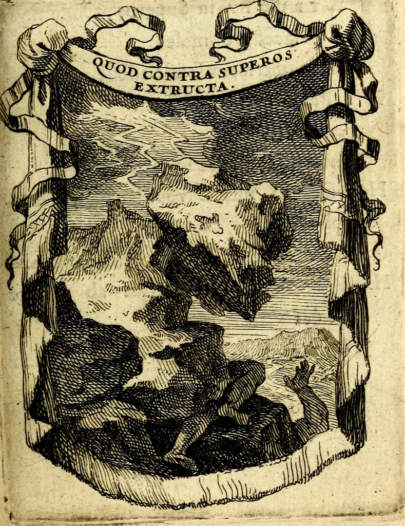 An illustration from Le triomphe de la religion sous Louis le Grand : représenté par des inscriptions & des devises : avec une explication en vers latins & françois, 1687, leaf 50