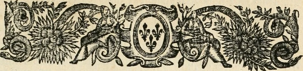 An illustration from Le triomphe de la France sur l'entrée royale de Leurs Maiestez dans leur bonne ville de Paris : avec les discours heroïques sur les vies des roys de France, depuis Pharamond jusqu'à nostre Grand Monarque Louis XIV : ensemble les eloges de la reyne, de la reyne mere, &de Son Eminence : dedié à Messieurs les prevost des marchands, & eschevins de la ville, 1660, leaf 62