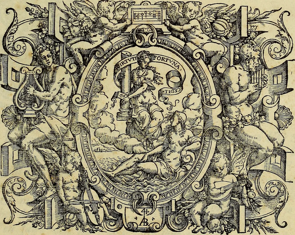 An illustration from Le triomphe de l'amour, ballet royal, 1681, leaf 4