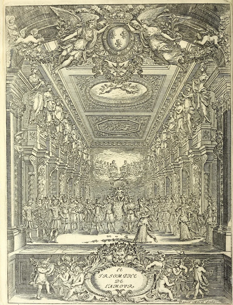 An illustration from Le triomphe de l'amour : ballet : dancé devant Sa Maiesté a S. Germain en Laye le 21. jour de ianvier 1681, 1681, leaf 12