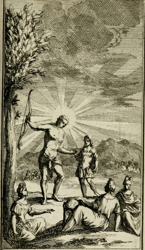 An illustration from Le triomphe royal : où l'on voit dêscrits les arcs de triomphe, piramydes, tablaux, & devises au nombre de 65, erigez à la Haye, à l'honneur de Guillaume III, roy d'Angleterre, Ecosse, France, & Irlande, 1691, leaf 118