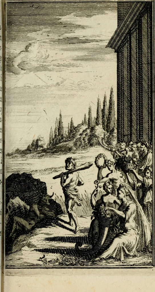 An illustration from Le triomphe royal : où l'on voit dêscrits les arcs de triomphe, piramydes, tablaux, & devises au nombre de 65, erigez à la Haye, à l'honneur de Guillaume III, roy d'Angleterre, Ecosse, France, & Irlande, 1691, leaf 138