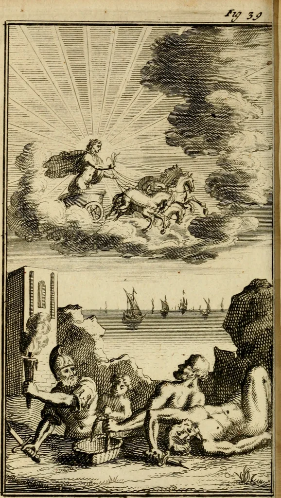 An illustration from Le triomphe royal : où l'on voit dêscrits les arcs de triomphe, piramydes, tablaux, & devises au nombre de 65, erigez à la Haye, à l'honneur de Guillaume III, roy d'Angleterre, Ecosse, France, & Irlande, 1691, leaf 157