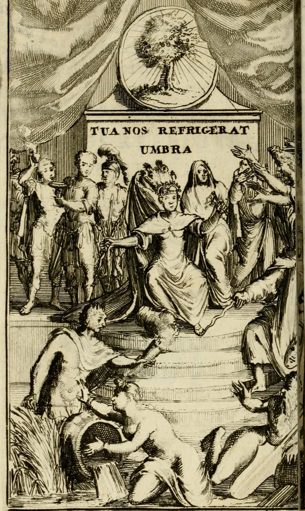 An illustration from Le triomphe royal : où l'on voit dêscrits les arcs de triomphe, piramydes, tablaux, & devises au nombre de 65, erigez à la Haye, à l'honneur de Guillaume III, roy d'Angleterre, Ecosse, France, & Irlande, 1691, leaf 229