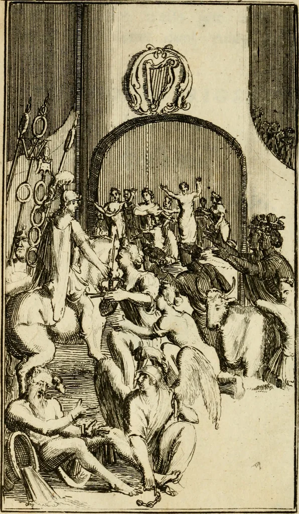 An illustration from Le triomphe royal : où l'on voit dêscrits les arcs de triomphe, piramydes, tablaux, & devises au nombre de 65, erigez à la Haye, à l'honneur de Guillaume III, roy d'Angleterre, Ecosse, France, & Irlande, 1691, leaf 233