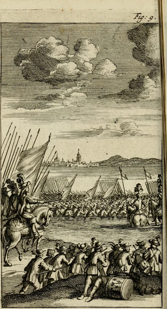 An illustration from Le triomphe royal : où l'on voit dêscrits les arcs de triomphe, piramydes, tablaux, & devises au nombre de 65, erigez à la Haye, à l'honneur de Guillaume III, roy d'Angleterre, Ecosse, France, & Irlande, 1691, leaf 63