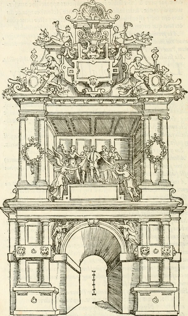An illustration from Le triumphe d'Anuers faict en la susception du Prince Philips, Prince d'Espaigñ, 1550, leaf 101