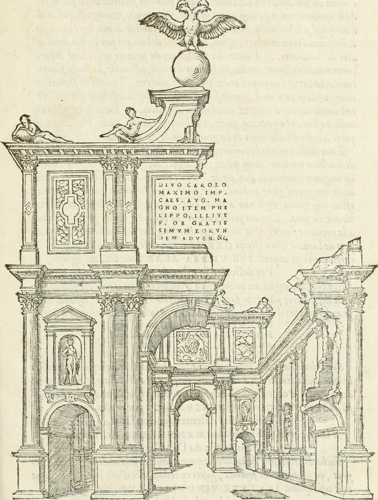 An illustration from Le triumphe d'Anuers faict en la susception du Prince Philips, Prince d'Espaigñ, 1550, leaf 106