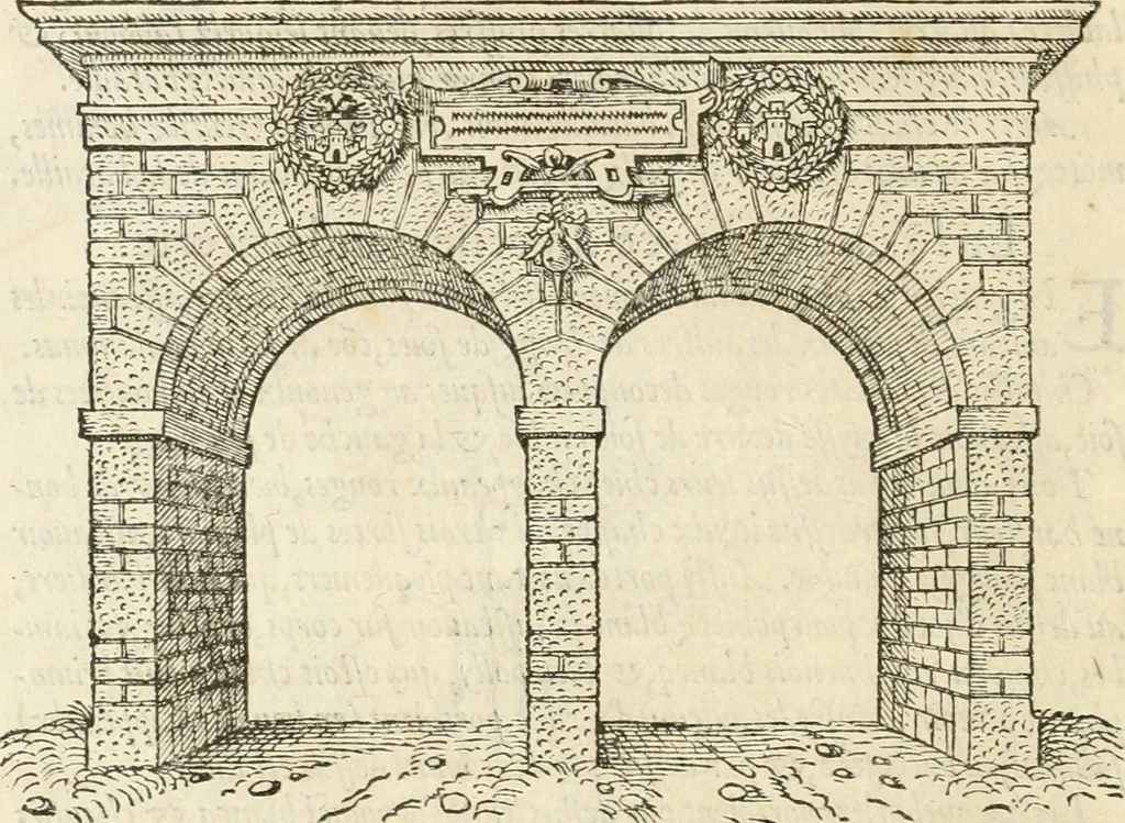 An illustration from Le triumphe d'Anuers faict en la susception du Prince Philips, Prince d'Espaigñ, 1550, leaf 17