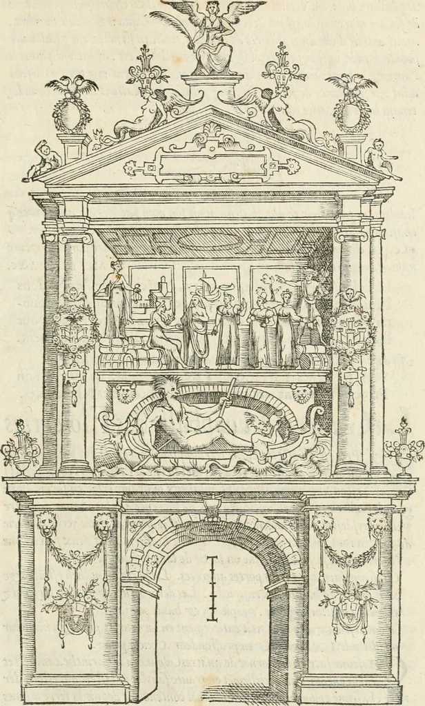 An illustration from Le triumphe d'Anuers faict en la susception du Prince Philips, Prince d'Espaigñ, 1550, leaf 60