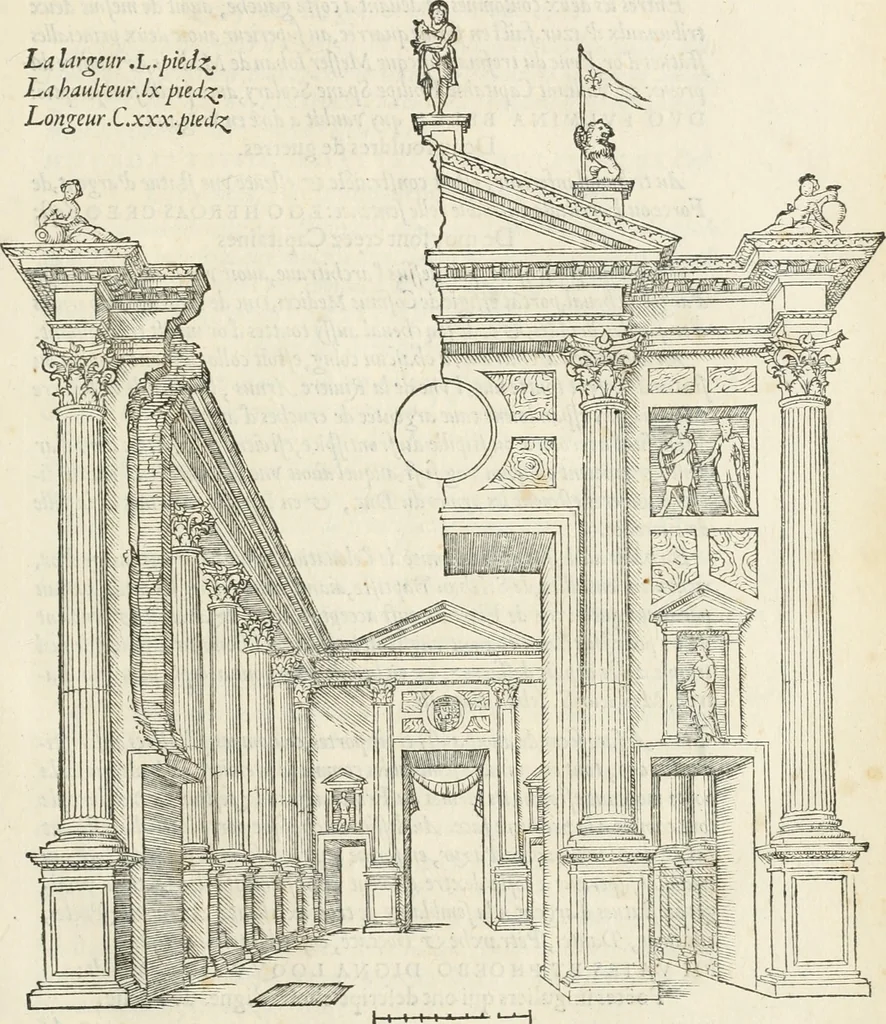 An illustration from Le triumphe d'Anuers faict en la susception du Prince Philips, Prince d'Espaigñ, 1550, leaf 64