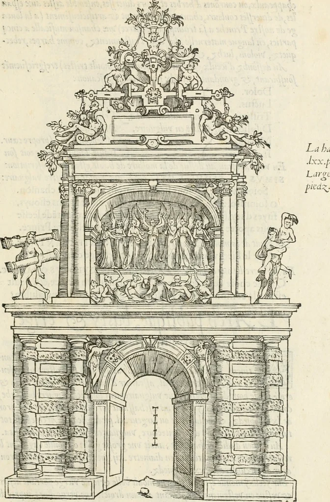 An illustration from Le triumphe d'Anuers faict en la susception du Prince Philips, Prince d'Espaigñ, 1550, leaf 72