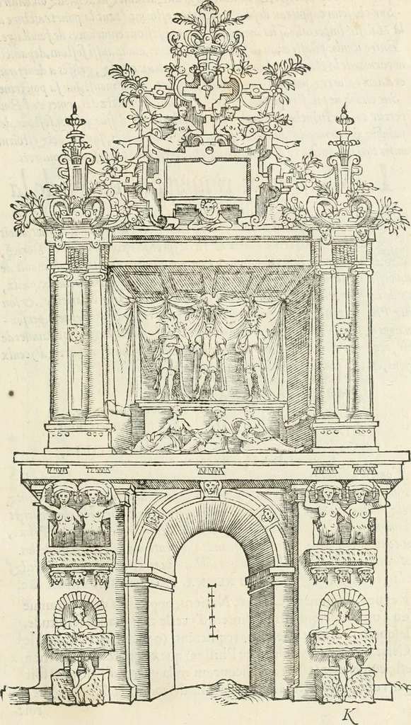An illustration from Le triumphe d'Anuers faict en la susception du Prince Philips, Prince d'Espaigñ, 1550, leaf 82