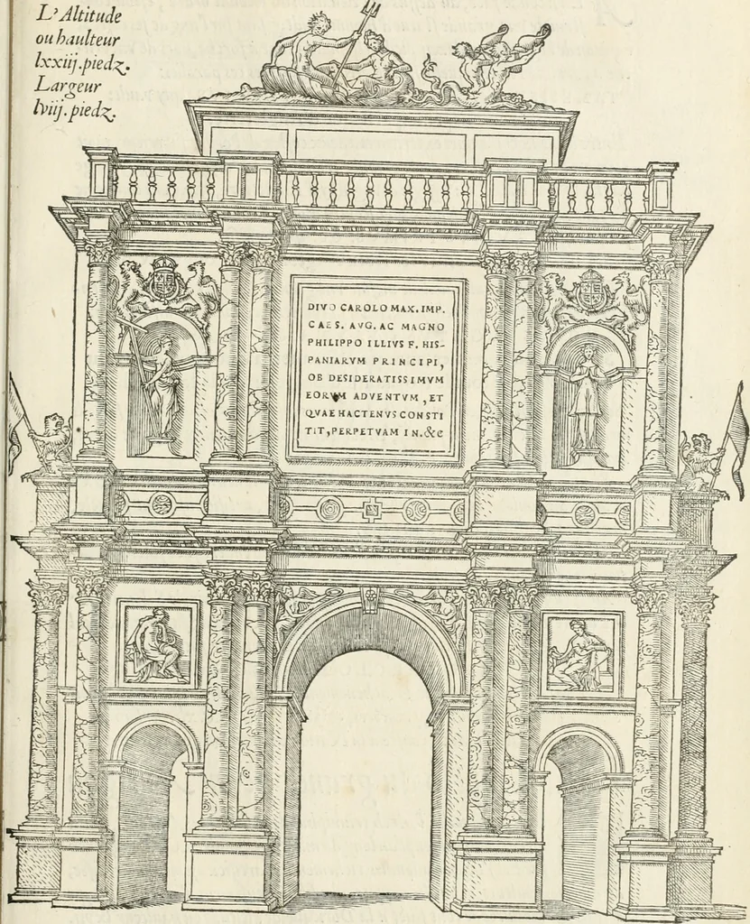 An illustration from Le triumphe d'Anuers faict en la susception du Prince Philips, Prince d'Espaigñ, 1550, leaf 88