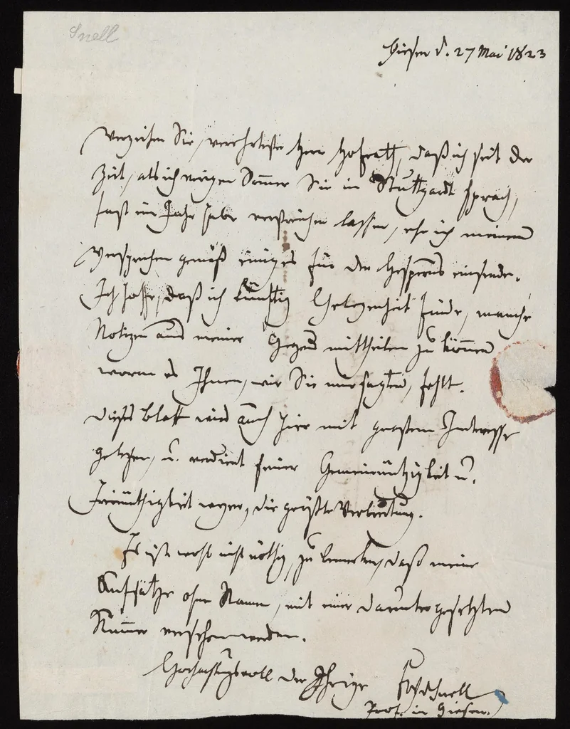 An illustration from Letter, 1823, leaf 1