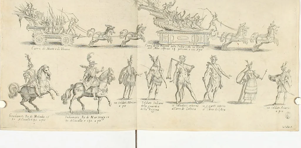 An illustration from Lettera al sig. Alberico Cibo, principe di Massa, sopra il giuoco fatto dal gran dvca intitolato Gverra d'amore il di 12. di Febraio 1615 in Firenze, 1616, leaf 15