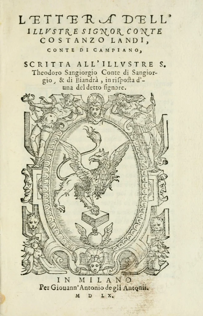 An illustration from Lettera, 1560, leaf 5