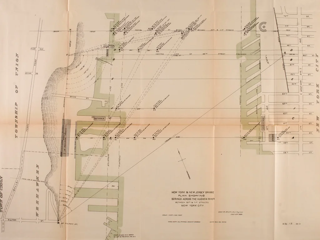 An illustration from Letter from the Secretary of war in response to Senate resolution of December 10, 1894, transmitting the report of the Board of Engineers and bridge-b, 1894, leaf 102