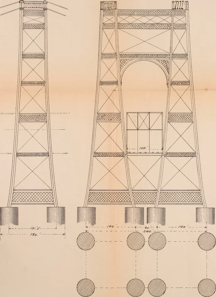 An illustration from Letter from the Secretary of war in response to Senate resolution of December 10, 1894, transmitting the report of the Board of Engineers and bridge-b, 1894, leaf 108