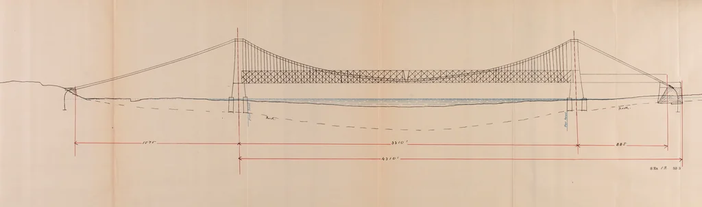 An illustration from Letter from the Secretary of war in response to Senate resolution of December 10, 1894, transmitting the report of the Board of Engineers and bridge-b, 1894, leaf 98