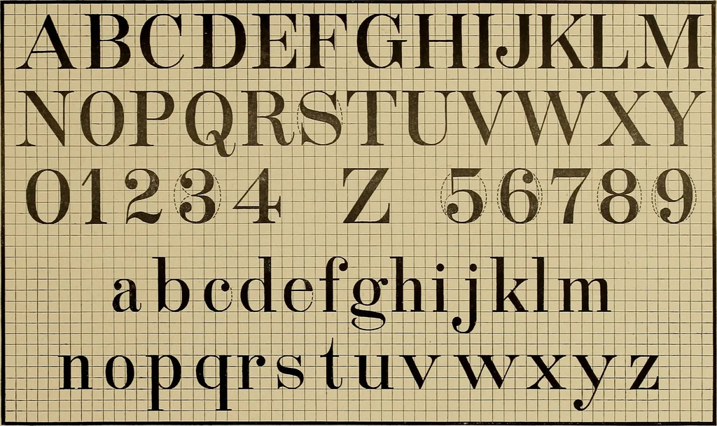 An illustration from Lettering for draftsmen, engineers and students;, 1897, leaf 50