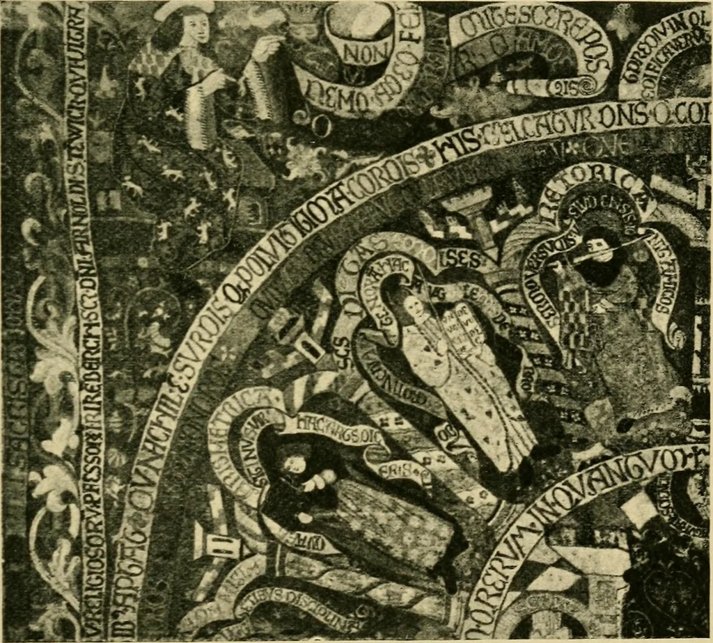 An illustration from Lettering in ornament; an enquiry into the decorative use of lettering, past, present, and possible, 1902, leaf 122