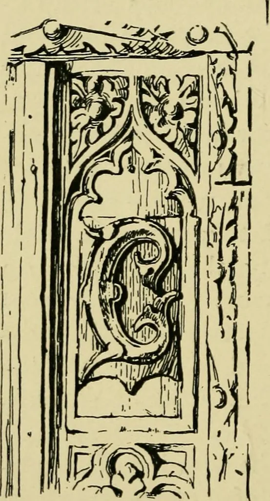 An illustration from Lettering in ornament; an enquiry into the decorative use of lettering, past, present, and possible, 1902, leaf 127