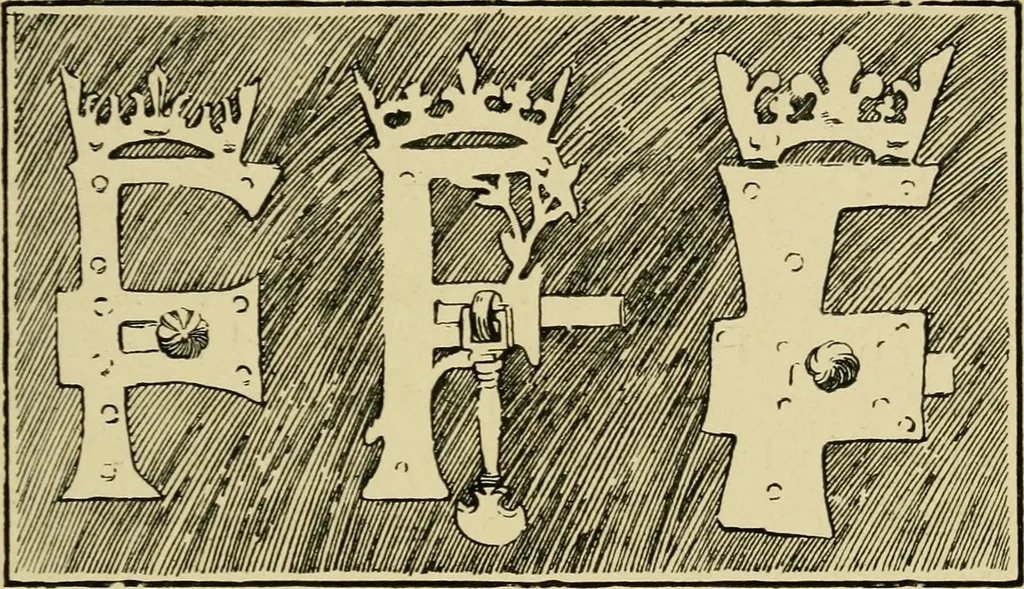 An illustration from Lettering in ornament; an enquiry into the decorative use of lettering, past, present, and possible, 1902, leaf 128