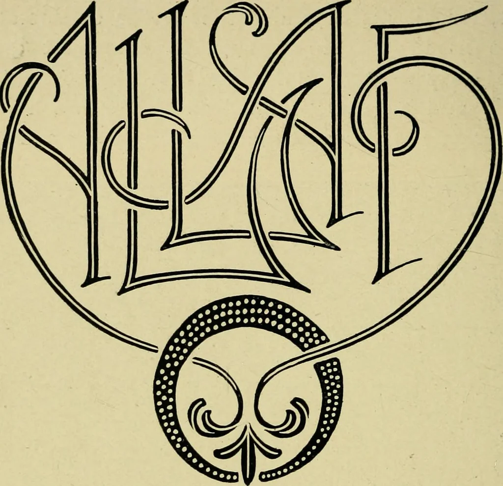 An illustration from Lettering in ornament; an enquiry into the decorative use of lettering, past, present, and possible, 1902, leaf 139