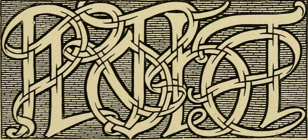 An illustration from Lettering in ornament; an enquiry into the decorative use of lettering, past, present, and possible, 1902, leaf 140