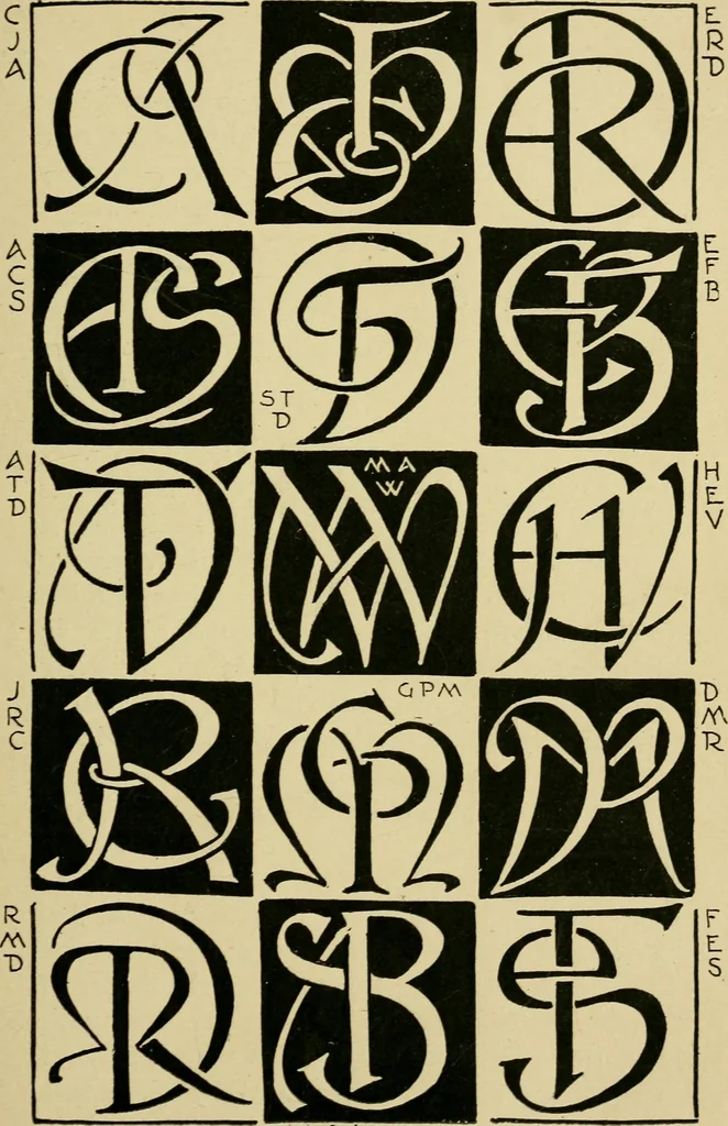An illustration from Lettering in ornament; an enquiry into the decorative use of lettering, past, present, and possible, 1902, leaf 150