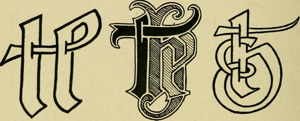 An illustration from Lettering in ornament; an enquiry into the decorative use of lettering, past, present, and possible, 1902, leaf 157