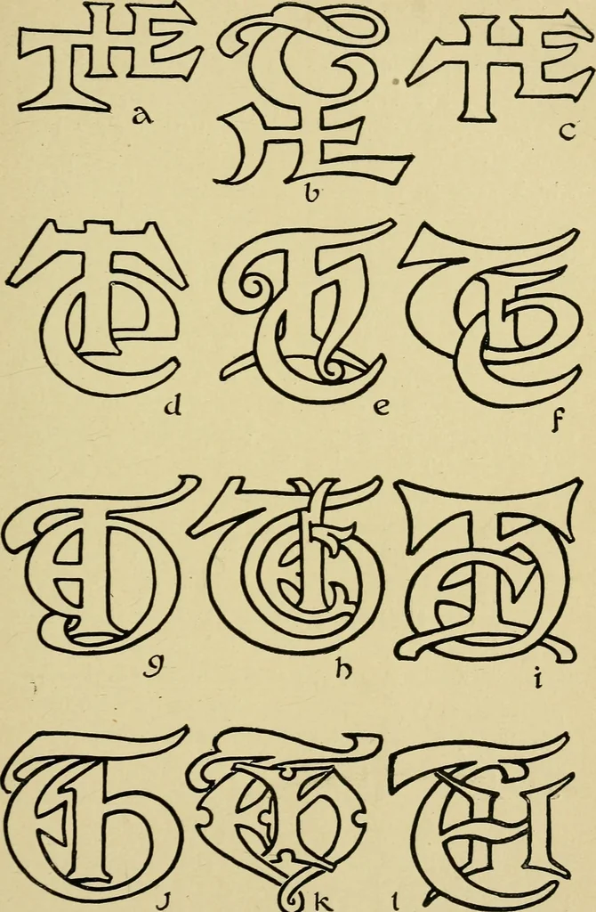 An illustration from Lettering in ornament; an enquiry into the decorative use of lettering, past, present, and possible, 1902, leaf 158