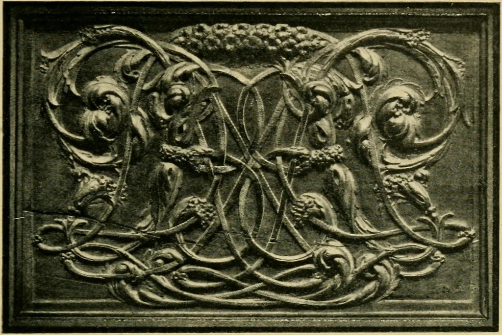 An illustration from Lettering in ornament; an enquiry into the decorative use of lettering, past, present, and possible, 1902, leaf 164